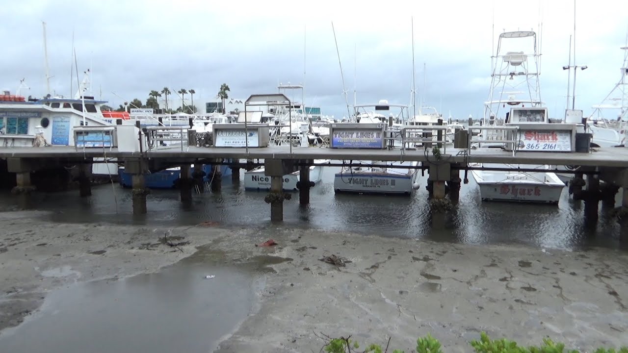 Sarasota, FL Water Drains From Sarasota Bay, Reverse Surge - 9/10/2017