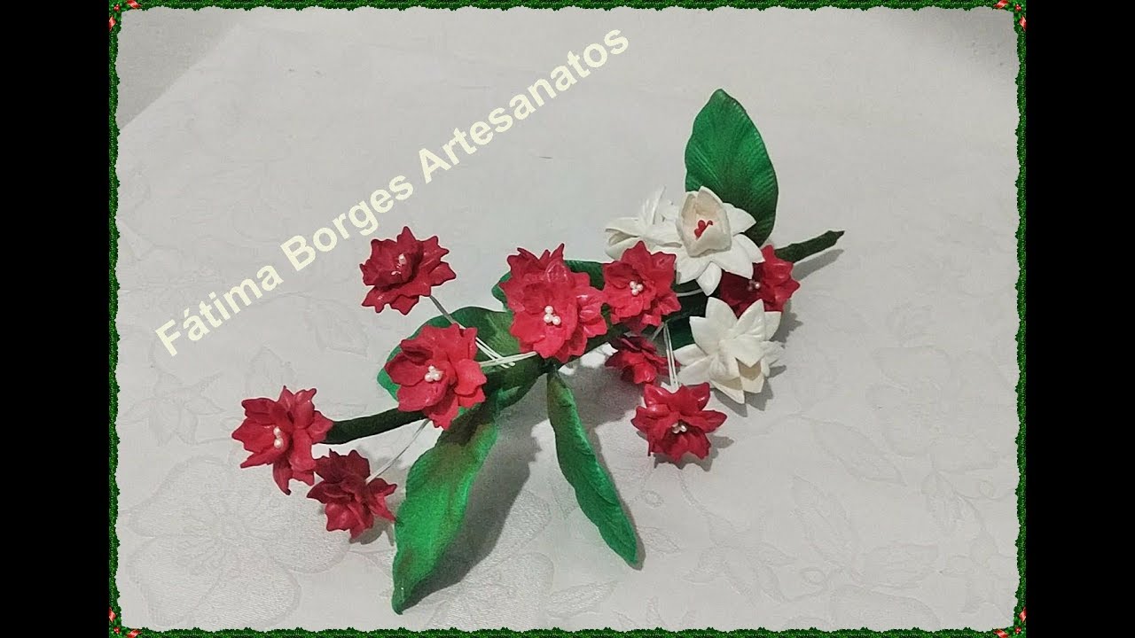 Flor Brinco de Princesa P e G em Eva- (Para Iniciantes)