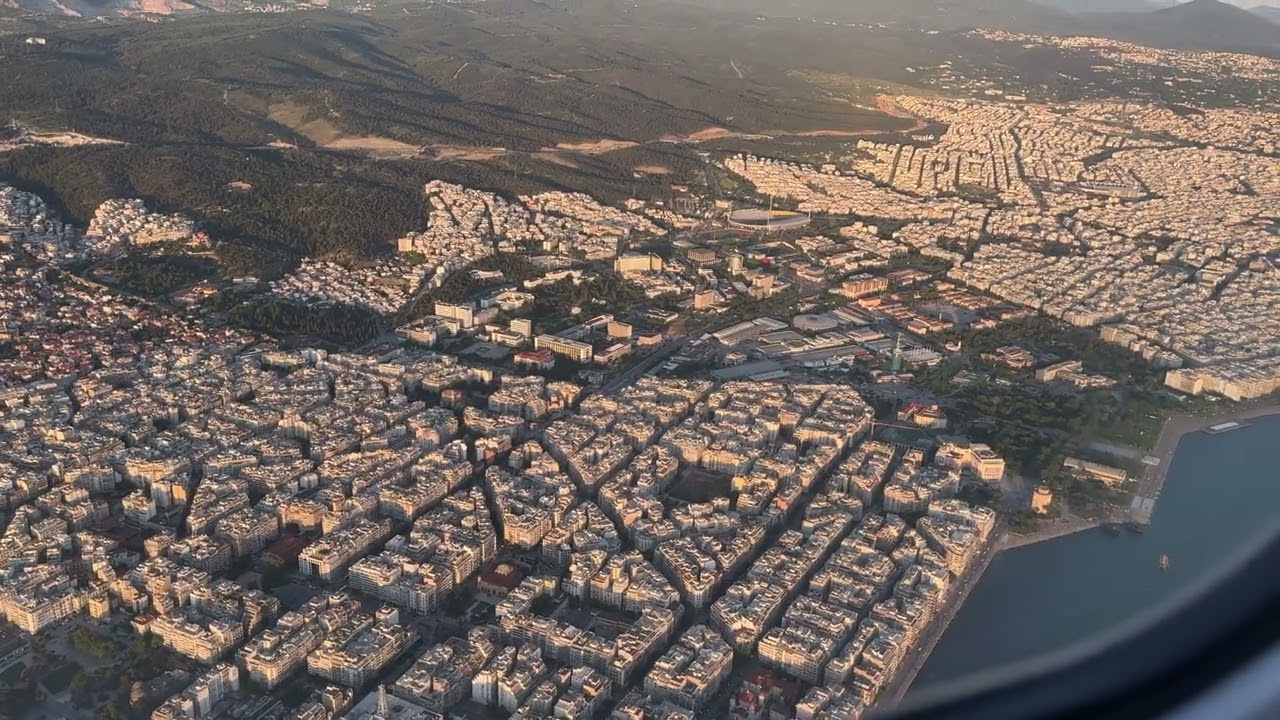Flying into Thessaloniki airport, Greece May 2025