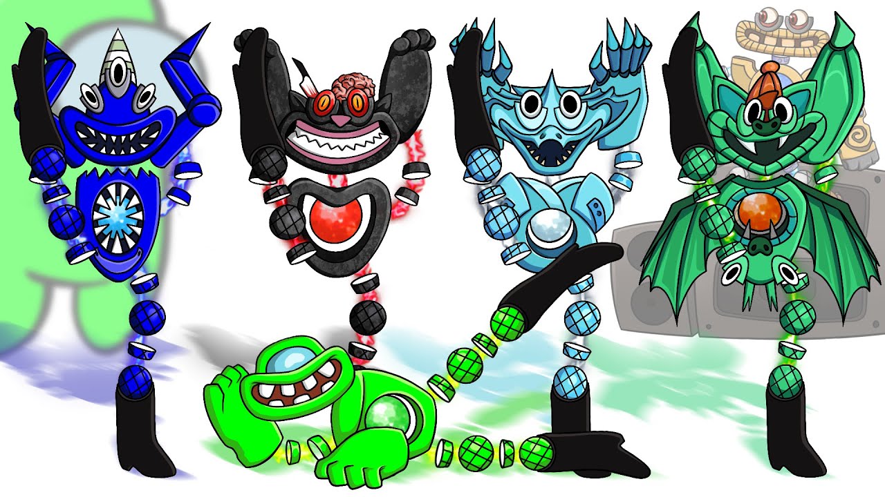 Wubbox Dance Battle #4 | Mini and Banban Characters vs All WUBBOX Monsters | Among Us Animation