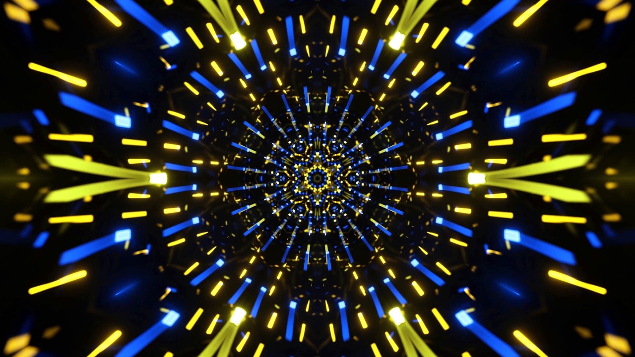 3 Hour 4k Abstract Mind Relaxing Keledio Visuals Blue & Yellow Color Neon background Video Loop