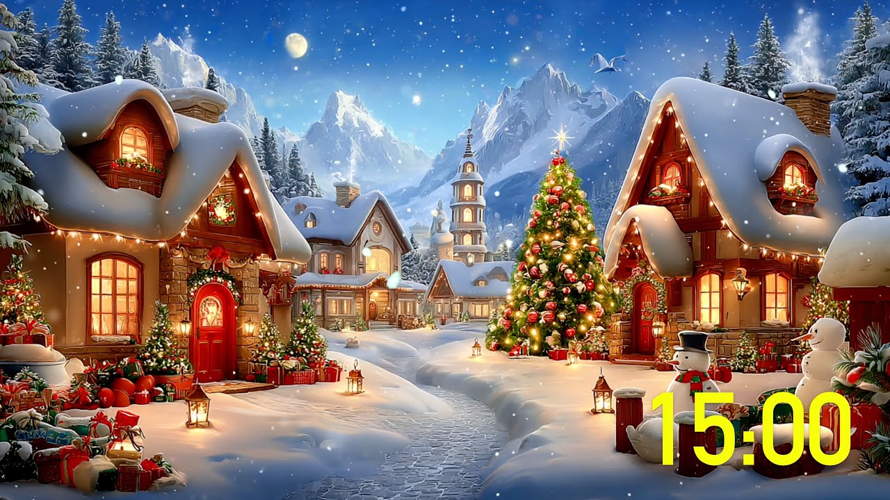 15 Minutes Christmas Timer 🎄🎅🏻 |15 Minute Winter Snow Timer with Calming Music ❄️🎹