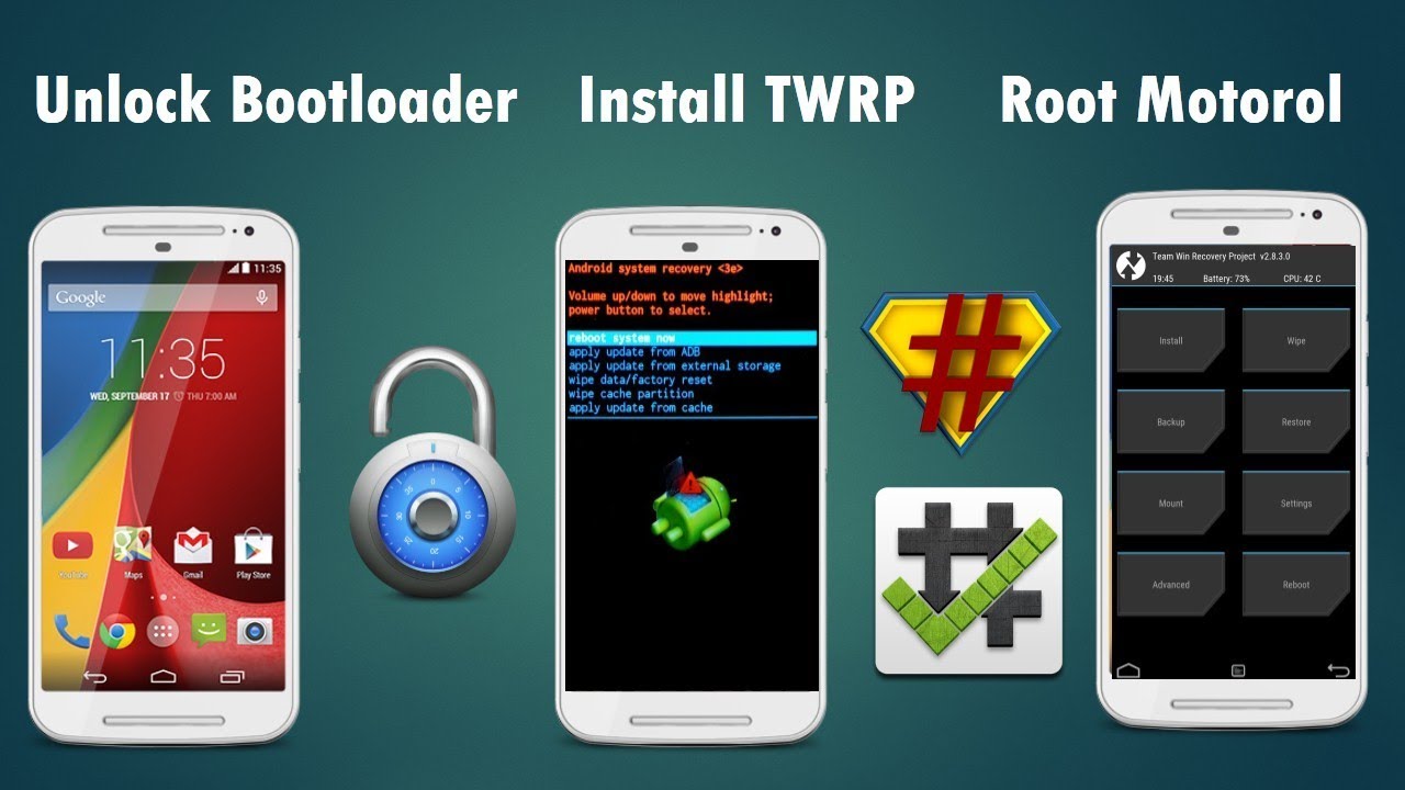 How to unlock bootloader, install TWRP and ROOT of motorola phones