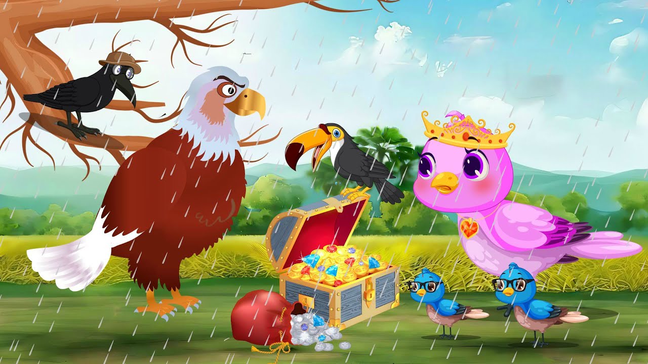 बारिश में चिड़िया | barish ki kahani | Hindi Cartoon | tuntuni bird | tuni chidiya | kalu kauwa |