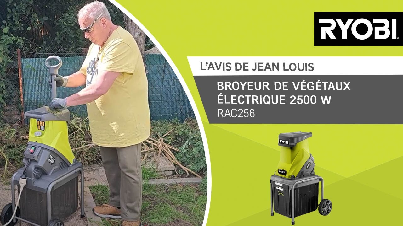 Broyeur de végétaux électrique 2500 W RYOBI® RSH2545B - L’avis de Jean Louis