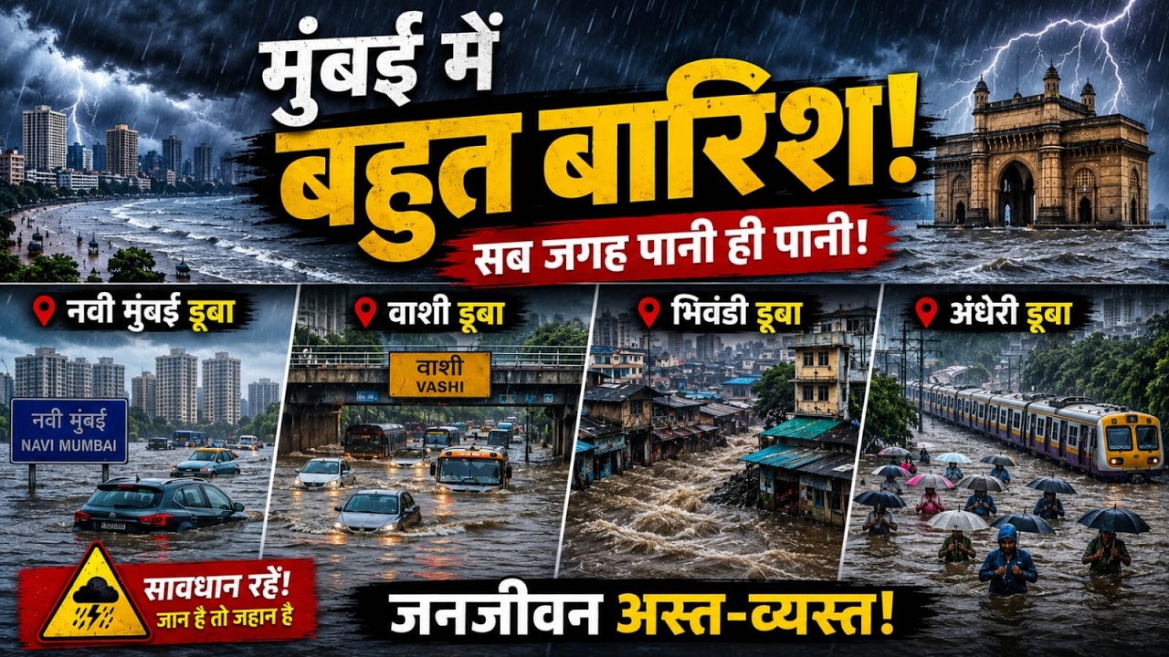 🔴 Mumbai Rain LIVE: बारिश का कहर! सड़कें डूबीं, कई इलाकों में जलभराव | IMD Alert | Live News