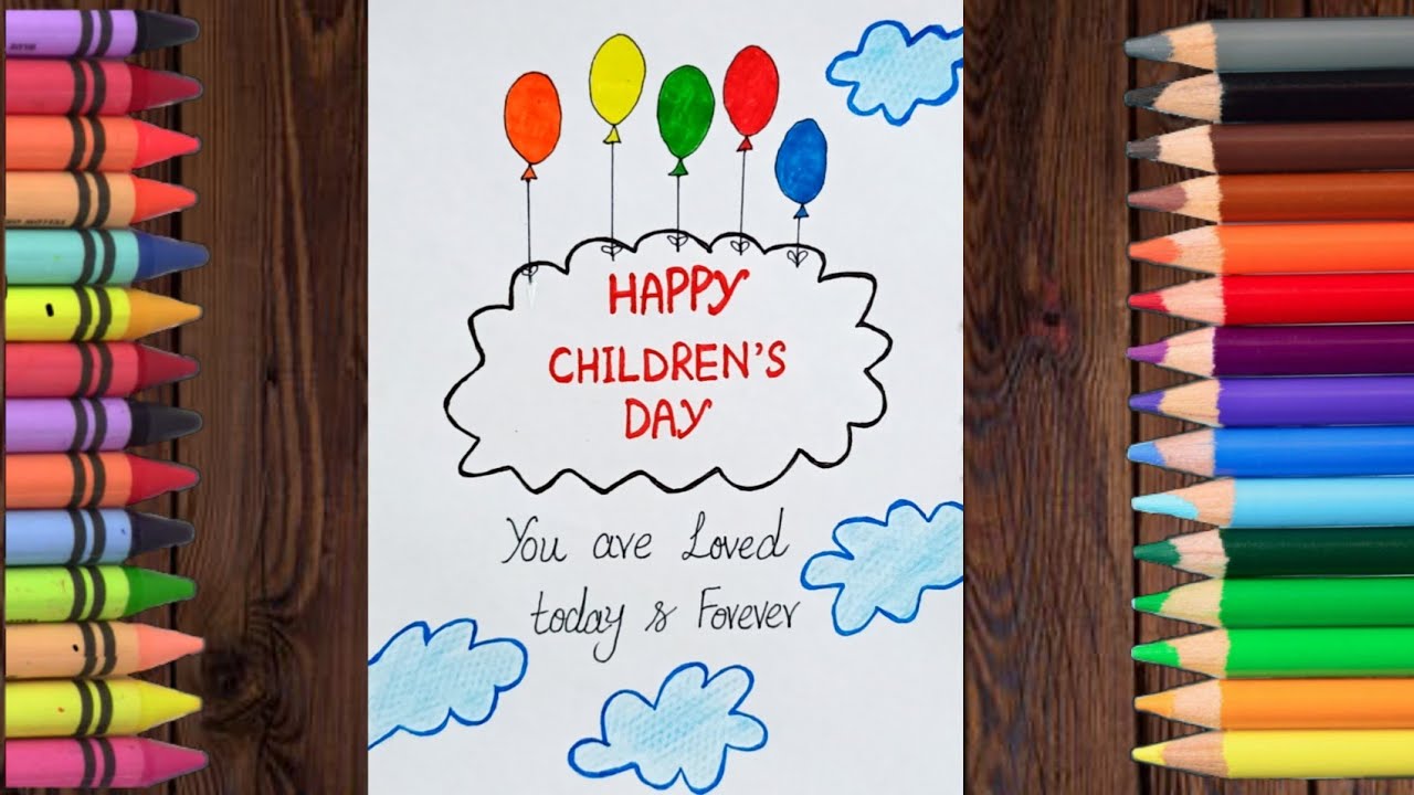 World Children's day Chart idea ||Children's day Poster Drawing ||Children's day Greeting card