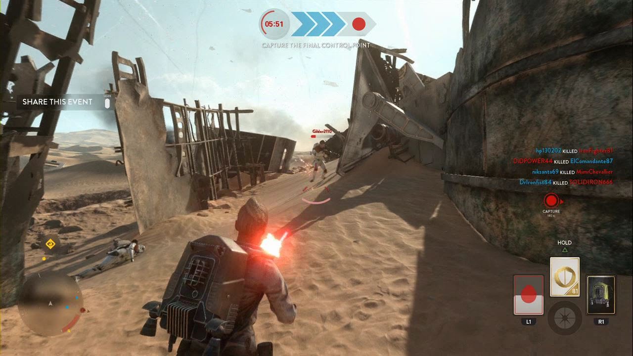 Star Wars Battlefront - Battle of Jakku Turning Point DLC PS4 Gameplay (No Commentary)