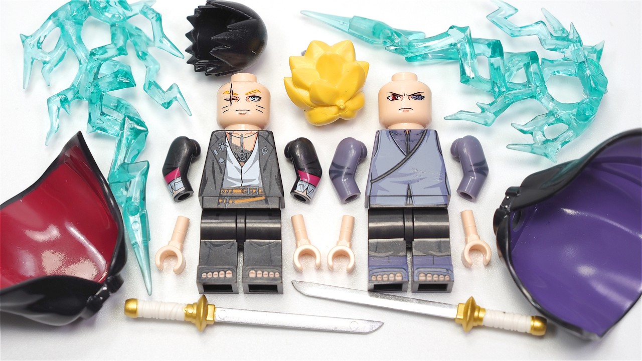 LEGO BORUTO NARUTO NEXT GENERATIONS | Boruto Uzumaki | Uchiha Sasuke Lego Minifigures WM3141-3142