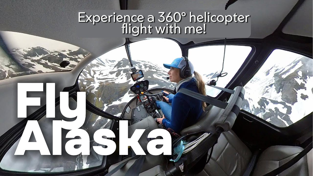 360° Interactive Video. Click & scroll for best view! Helicopter flight through mountains of Alaska