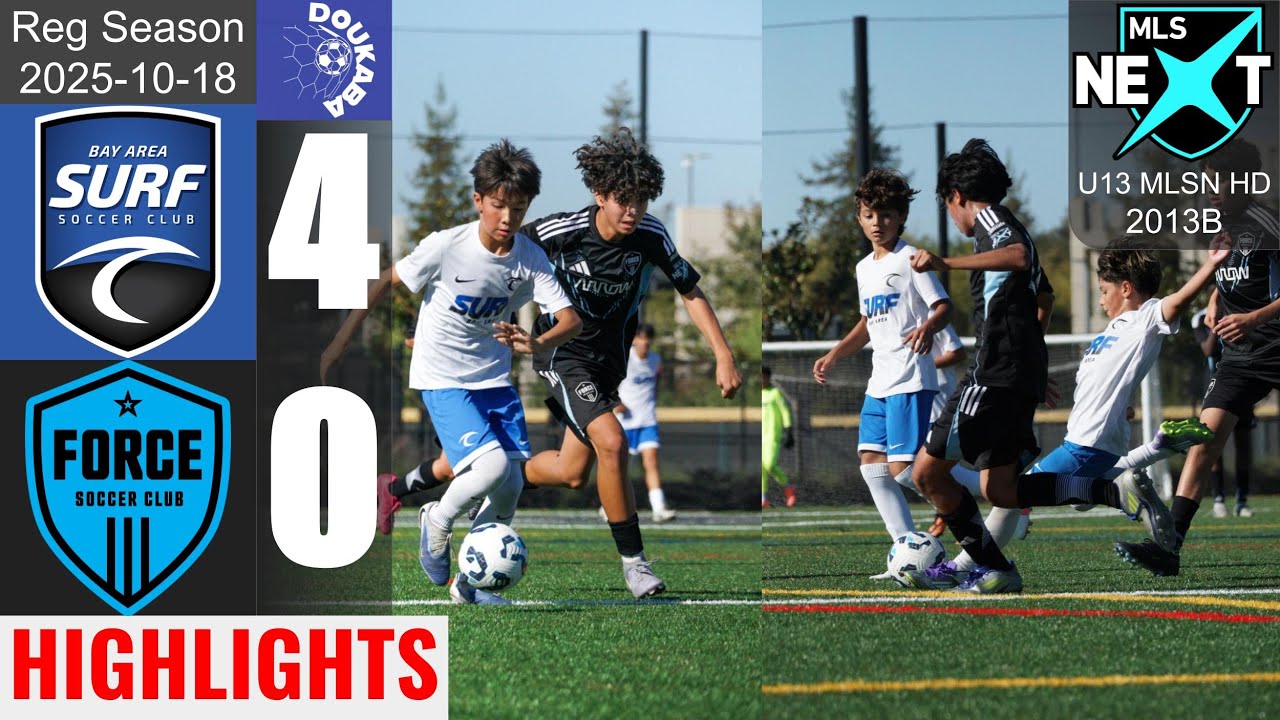 🧤 Last Min Save Clean Sheet | Bay Area Surf 13B 4-0 De Anza Force 13B | MLSN HD U13 | 2025-10-18 |HL