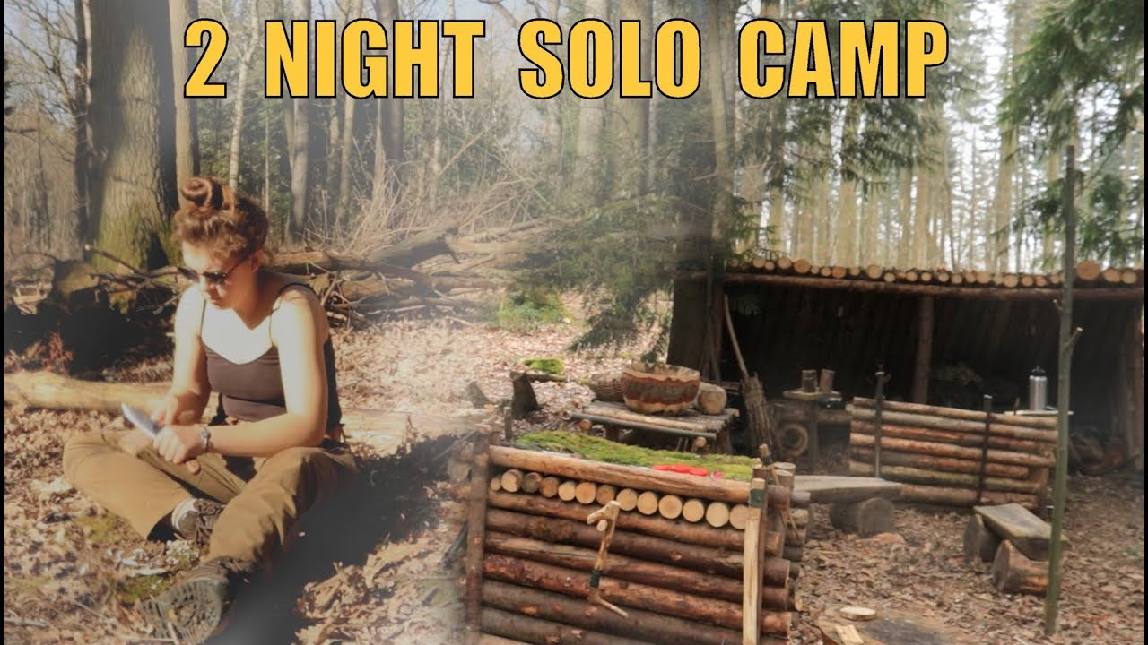 Solo Bushcraft Woods Camp | Skills & Fire