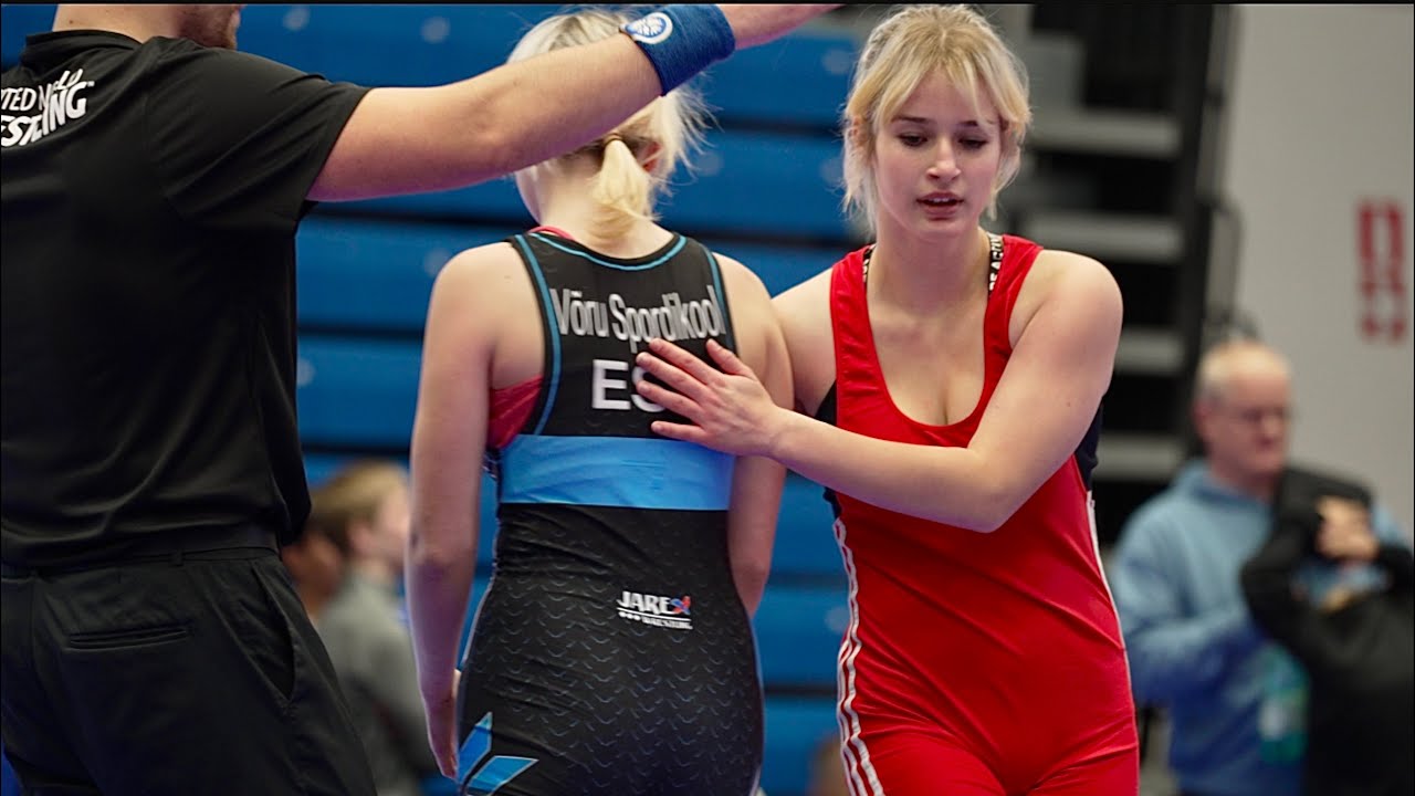 U17 G. Kutakova (LAT) vs B. Aidma (EST) 57kg. Youth girls womens wrestling.