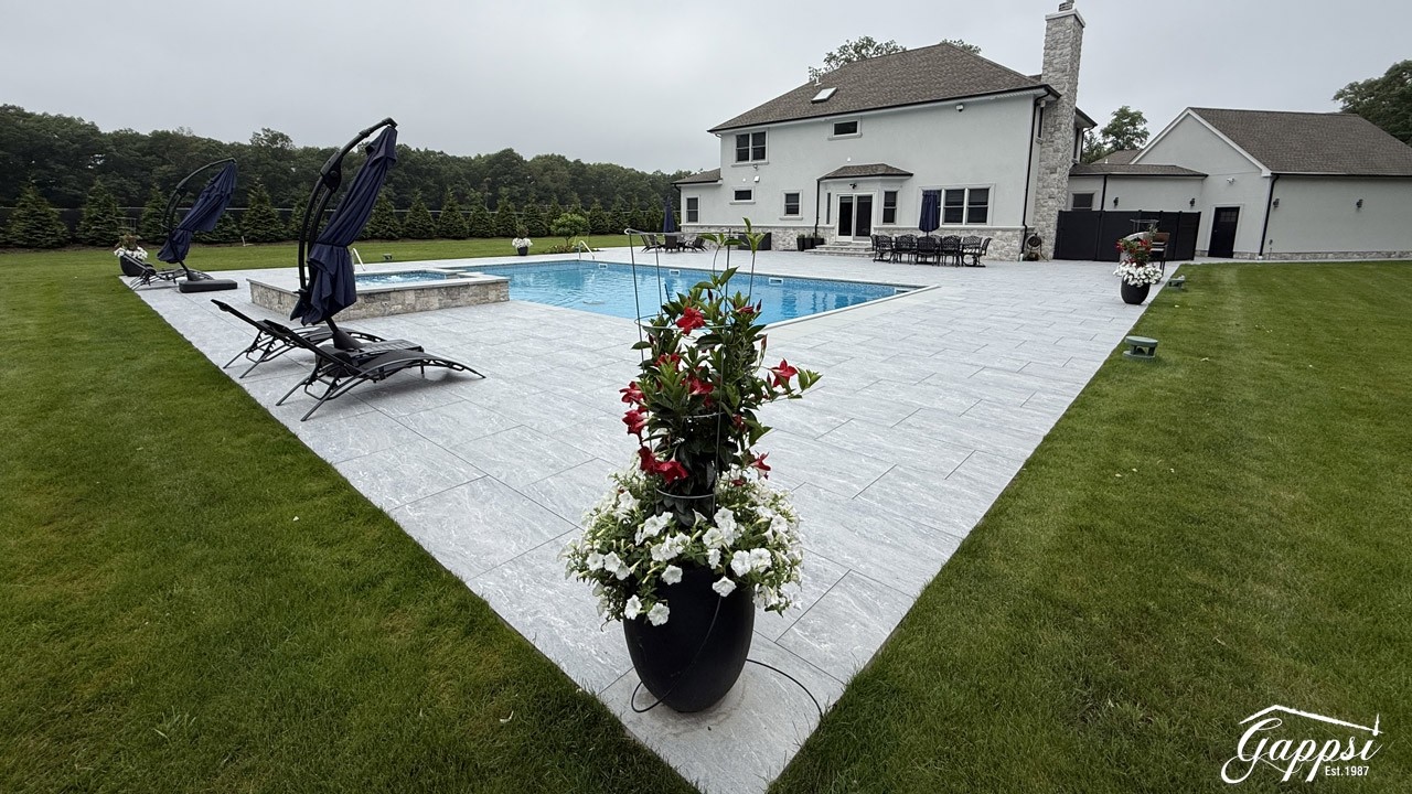 Porcelain Pavers 24x36 Silver Gray Patio & Pool Coping in East Northport NY
