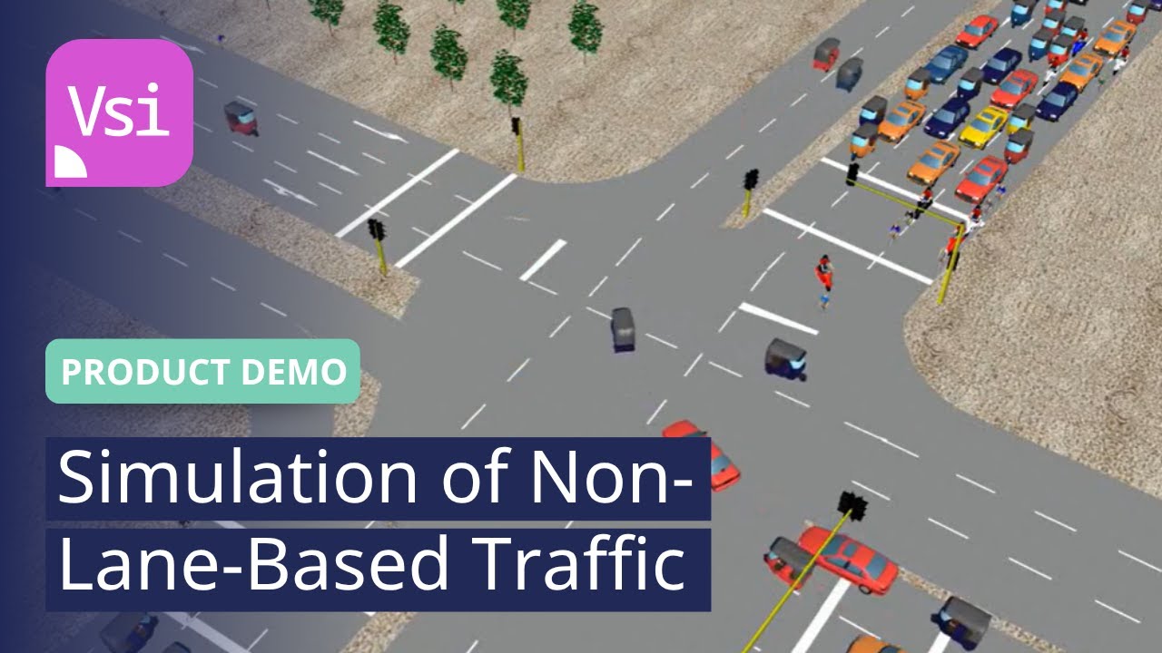 Simulation of Non-Lane-Based Traffic | PTV Vissim | Product Demo