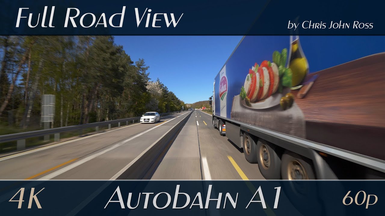 Autobahn (A1), Germany: Lübeck-Moisling - Lübeck-Zentrum - Bad Schwartau - Sereetz - Ratekau - 4K