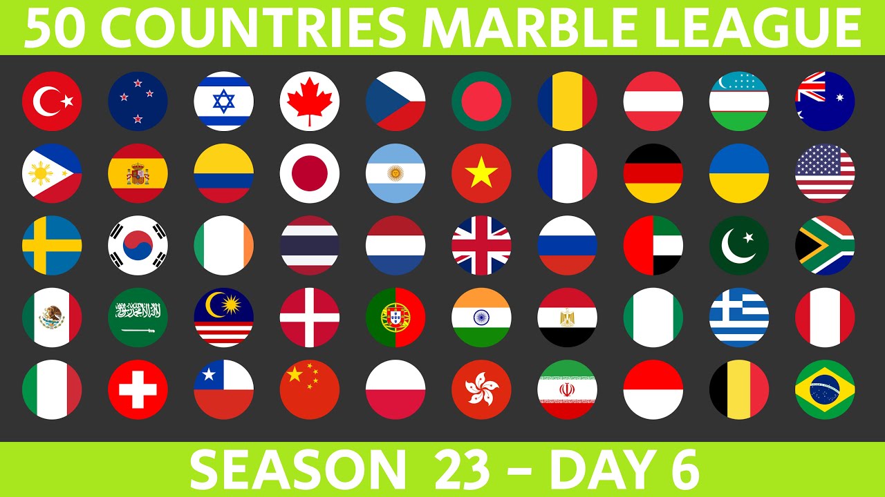 50 Countries Marble Race League Season 23 Day 6/10 Marble Race in Algodoo