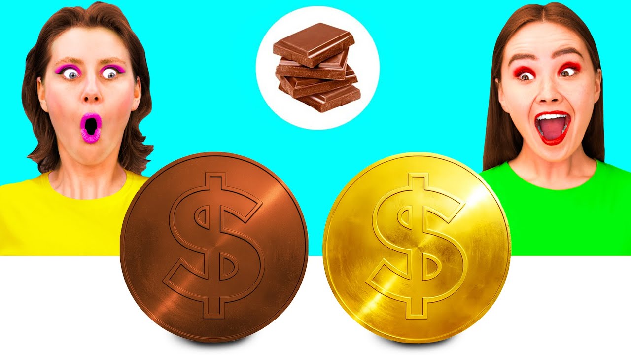 Челлендж. Шоколадная Еда vs Настоящая еда | Смешные Cитуации