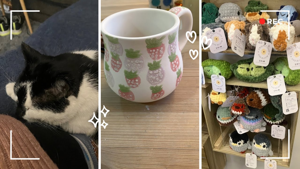 Pottery painting, shopping, and cuddles with Barry the cat // Vlog 💕💕