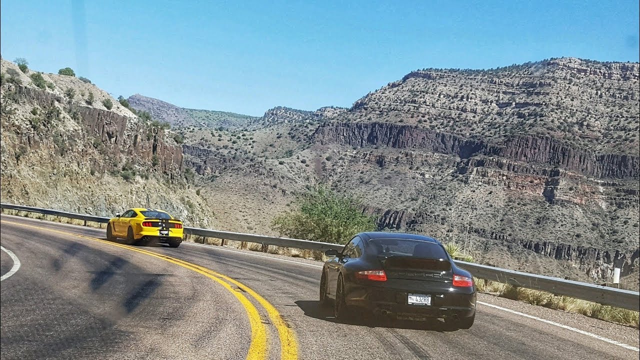 GT350 CANYON ATTACK w PORSCHES! PURE EXHAUST SOUNDS!