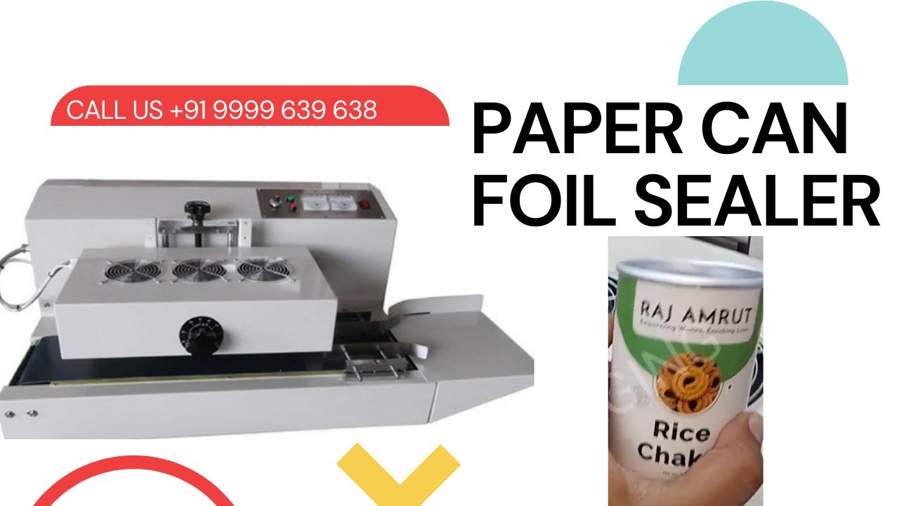 Aluminum Foil Sealer for paper cans | Conveyor based induction sealing machine for chips paper can