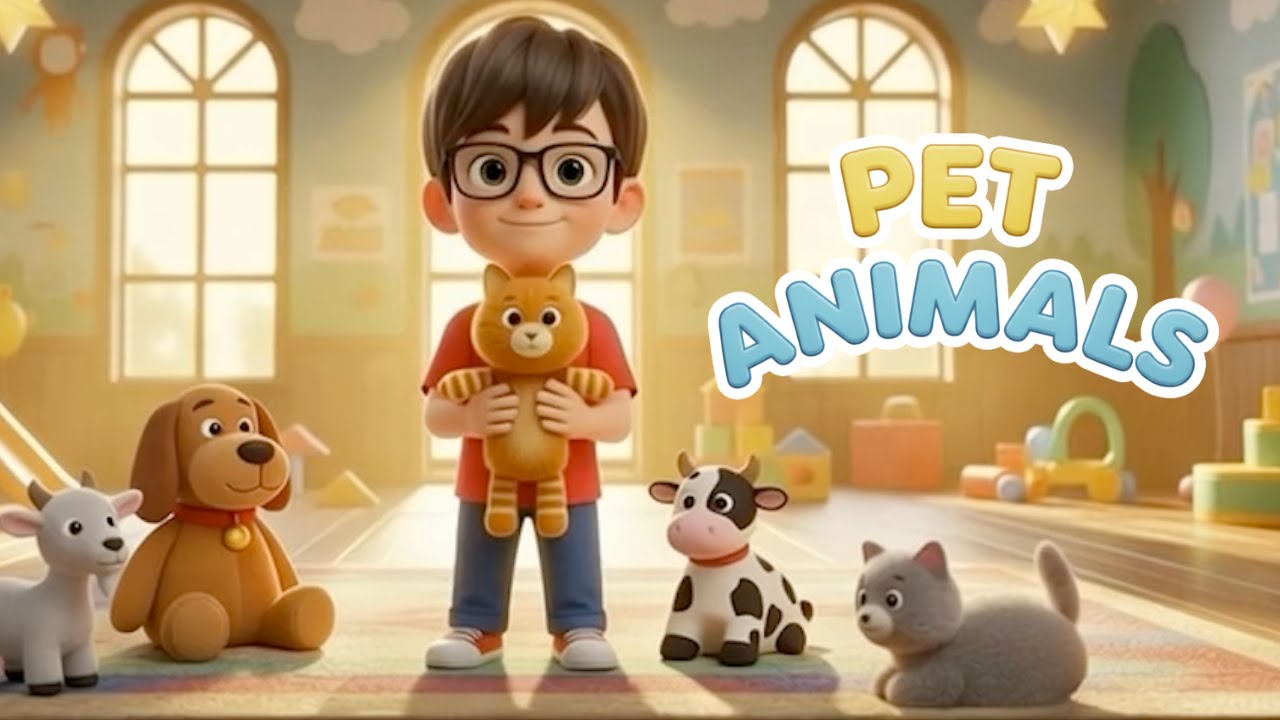 Pet Animals Song for Kids 🐶🐱 | Learn Animal Sounds | Nursery Rhymes