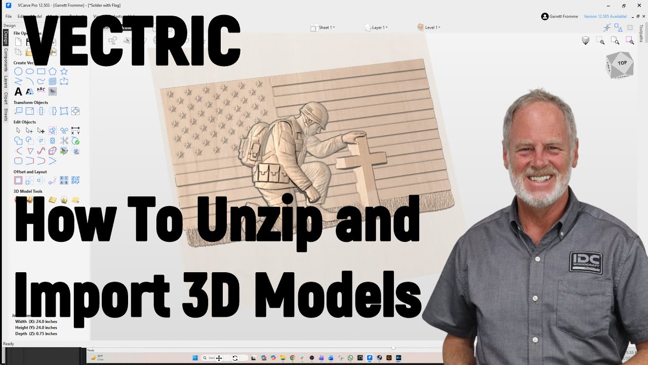 Как распаковать и импортировать 3D STL-файлы в Vectric VCarve и Aspire – Учебное пособие IDC по р...