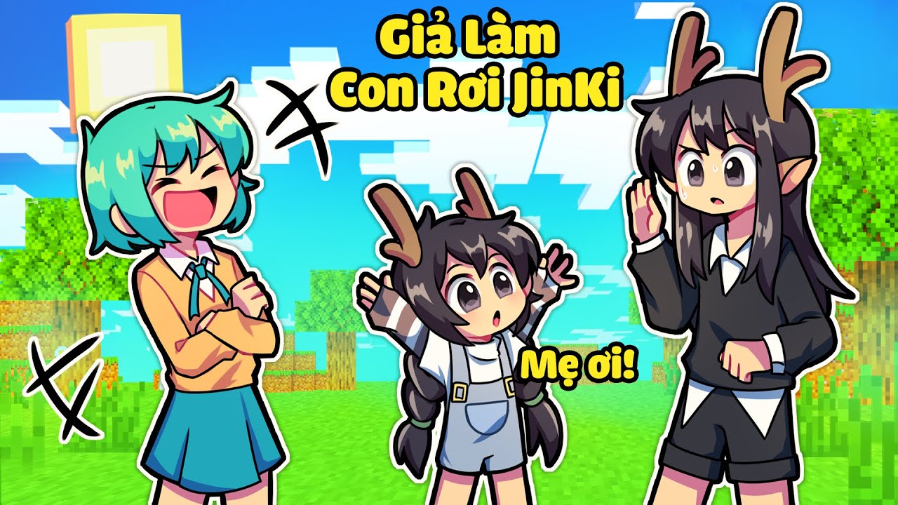 YUMMIE TROLL JINKI BẰNG CÁCH GIẢ LÀM CON RƠI TRONG MINECRAFT*JINKI CÓ CON👼