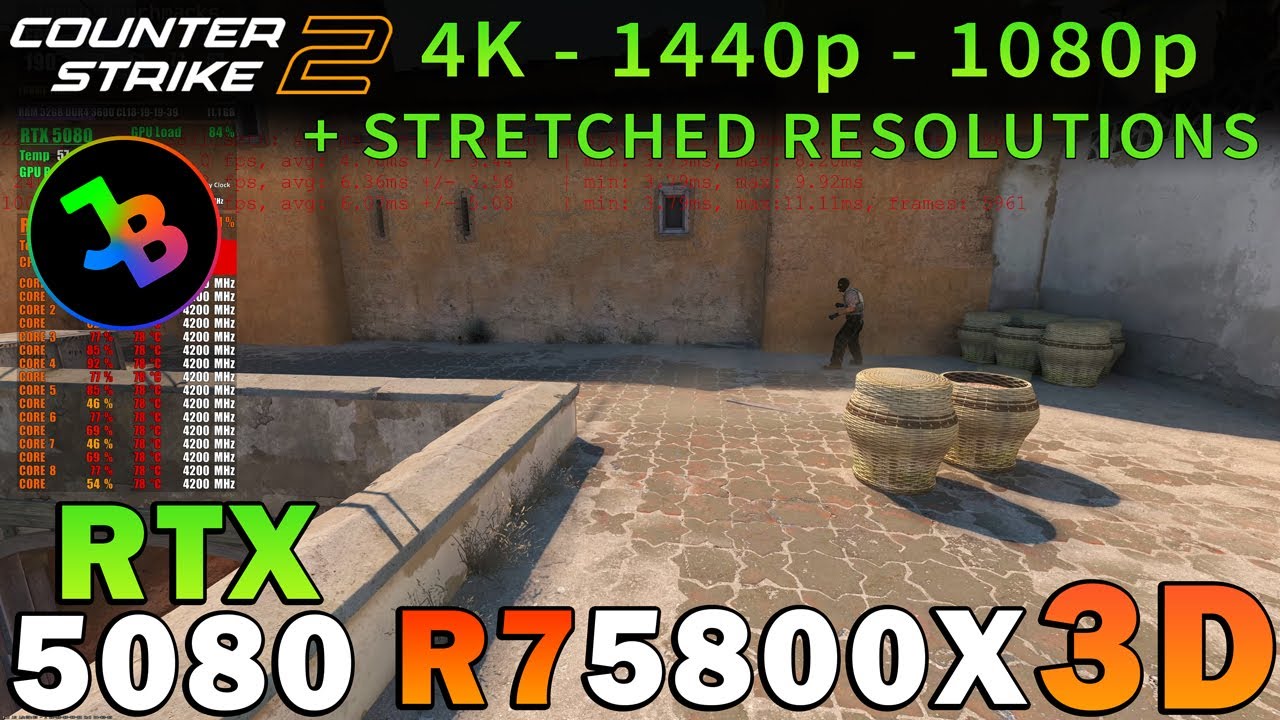 Counter-Strike 2 | RTX 5080 | R7 5800X3D | 4K - 1440p - 1080p - Stretched | Max & Low Settings