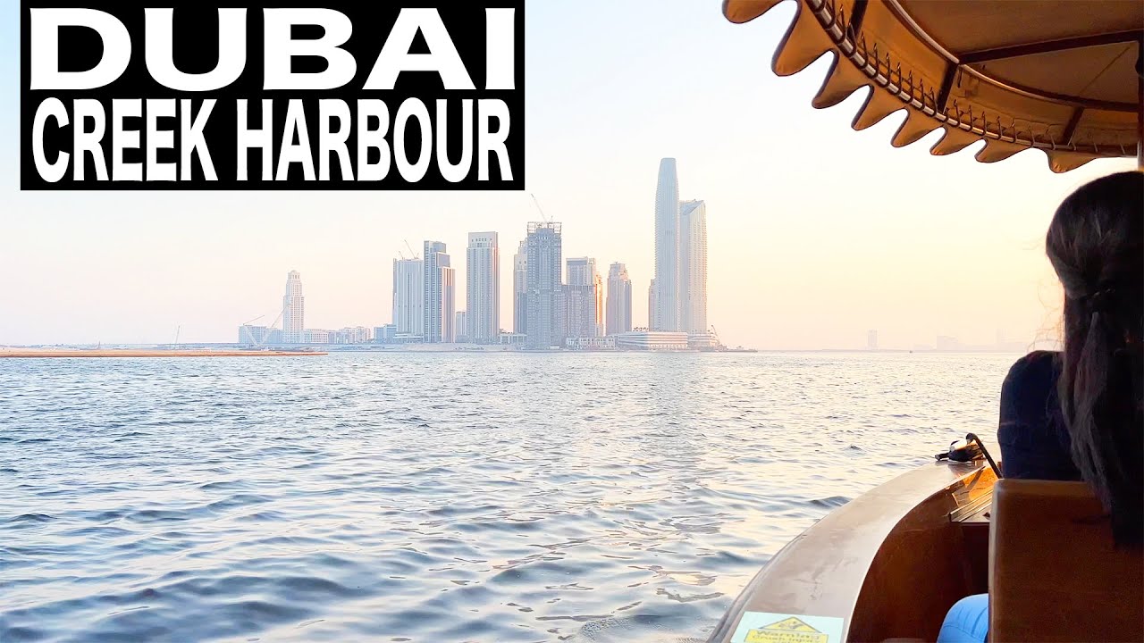 Boat Ride to Dubai Creek Harbour | 4K | Dubai Tourist Attraction