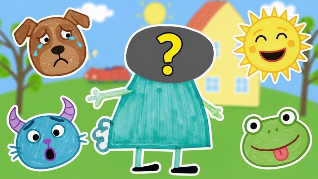 Learn Emotions with Match the Head Game for Toddlers | Preschool Video for Kids