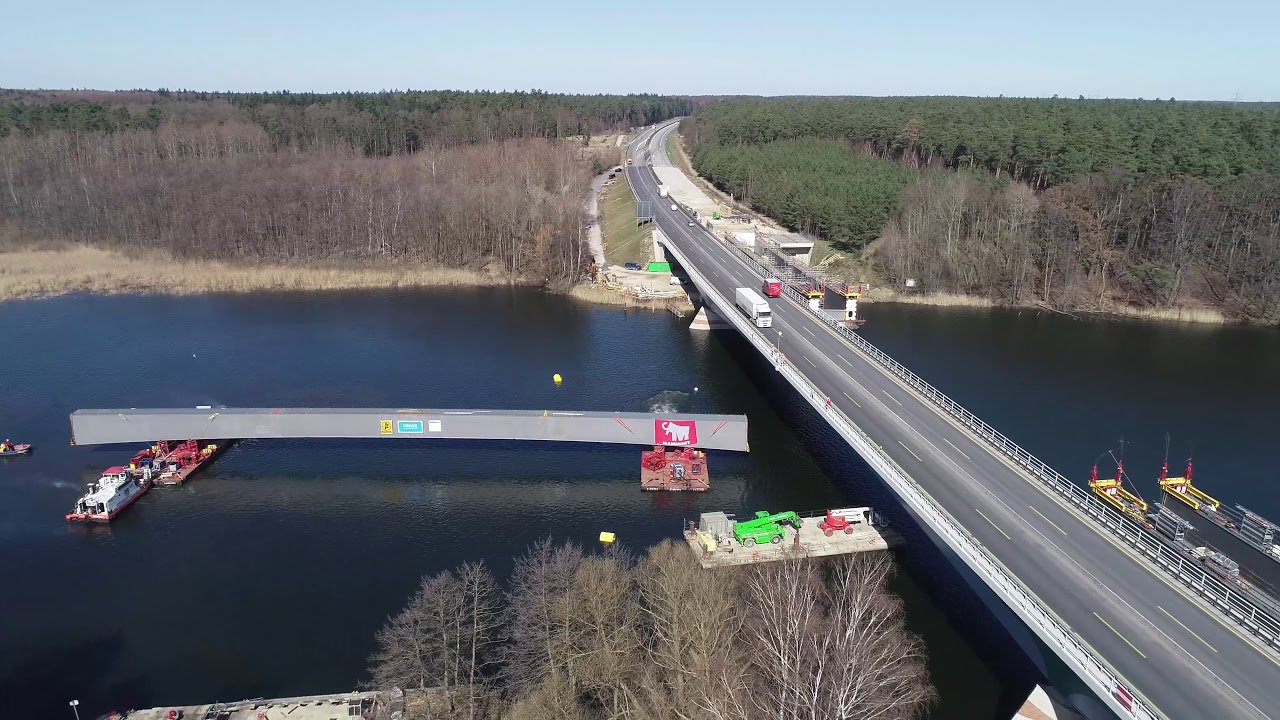 A 19, Ersatzneubau Petersdorfer Brücke: Einschwimmen der Mittelsegmente