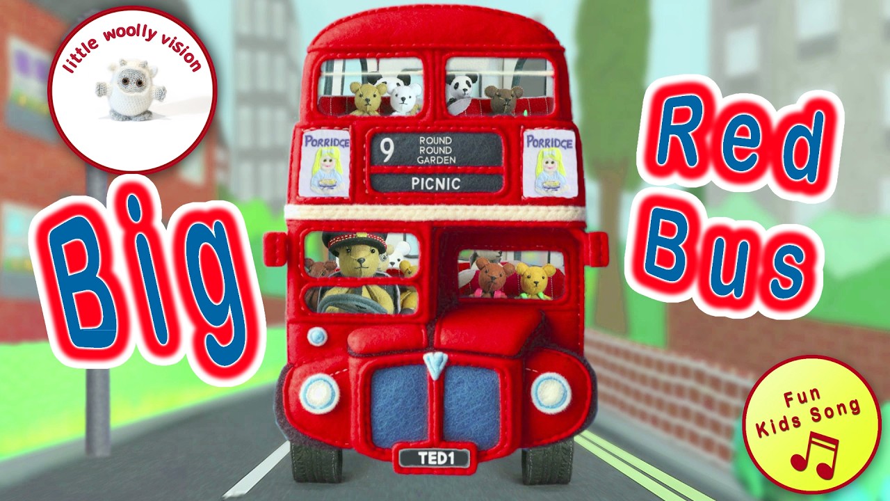 Big Red Bus | Little Woolly Vision - Stop-Motion Animated Nursery Rhymes & Kids Songs