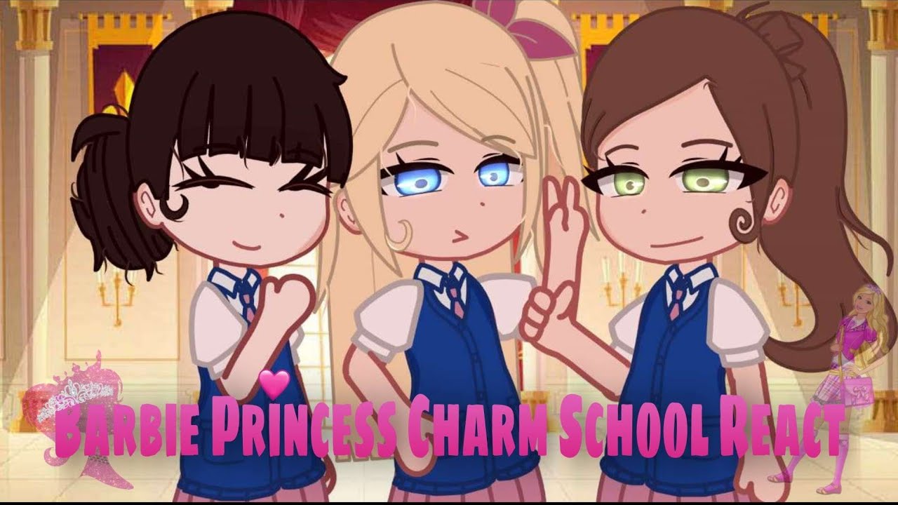 Barbie Princess Charm School React||GC||Pt2||Barbie React to||react to barbie gacha/ Blair||💗🍨