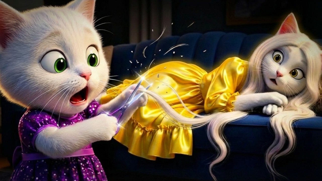 Naughty Kitten Cut Mom’s Hair… What Happened Next 😱✂️ video