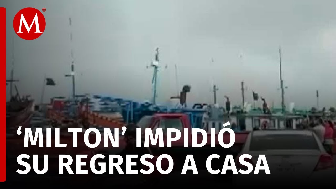 Familiares y amigos buscan a pescadores desaparecidos tras paso del huracán 'Milton' en Yucatán