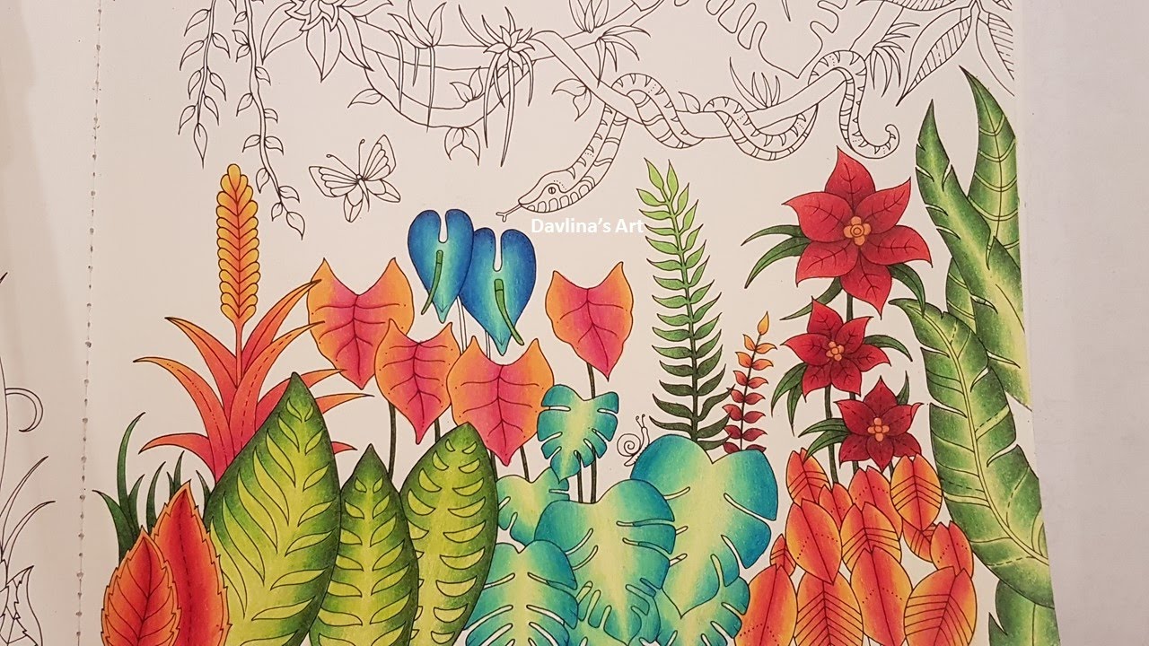 Forest | Part1 | Coloring Leaves and Flowers in MAGICAL JUNGLE by Johanna Basford