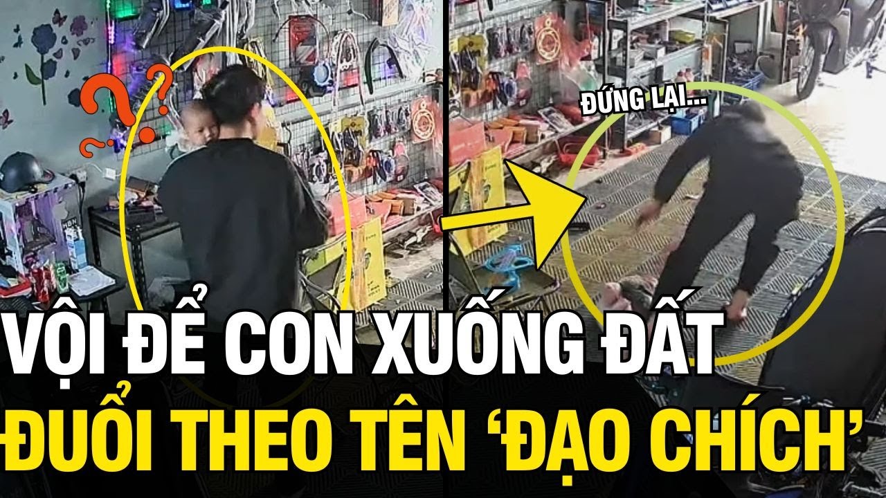Đang BẾ CON trên tay, ông bố vội ĐẶT CON XUỐNG ĐẤT để đuổi theo ĐẠO CHÍCH | Tin Ngắn 3 Phút