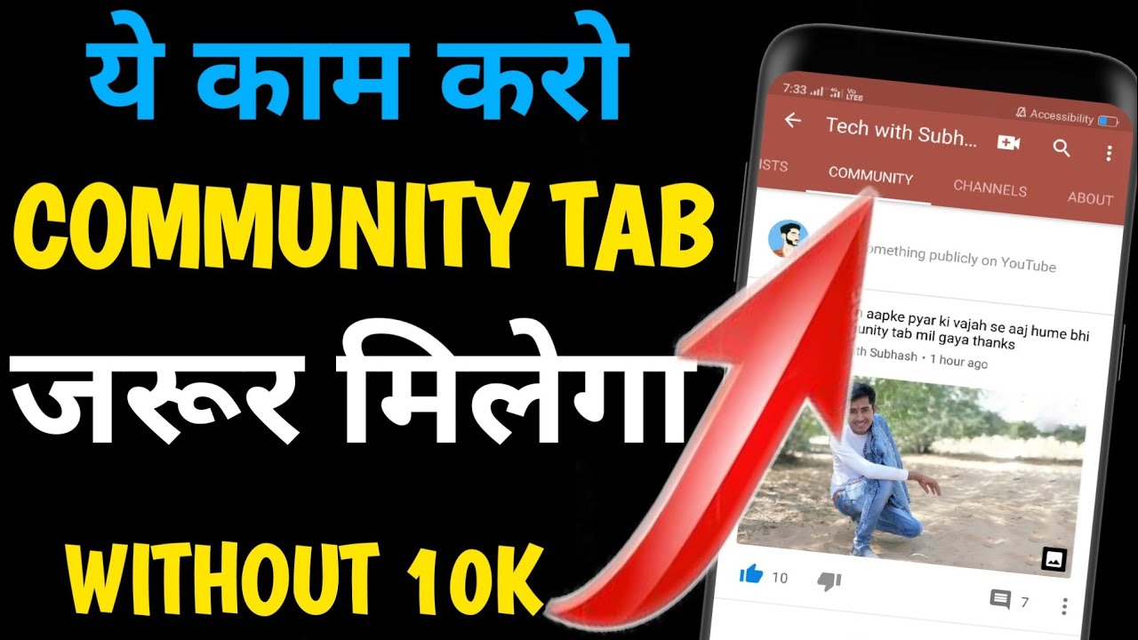 how to get community tab on youtube hindi