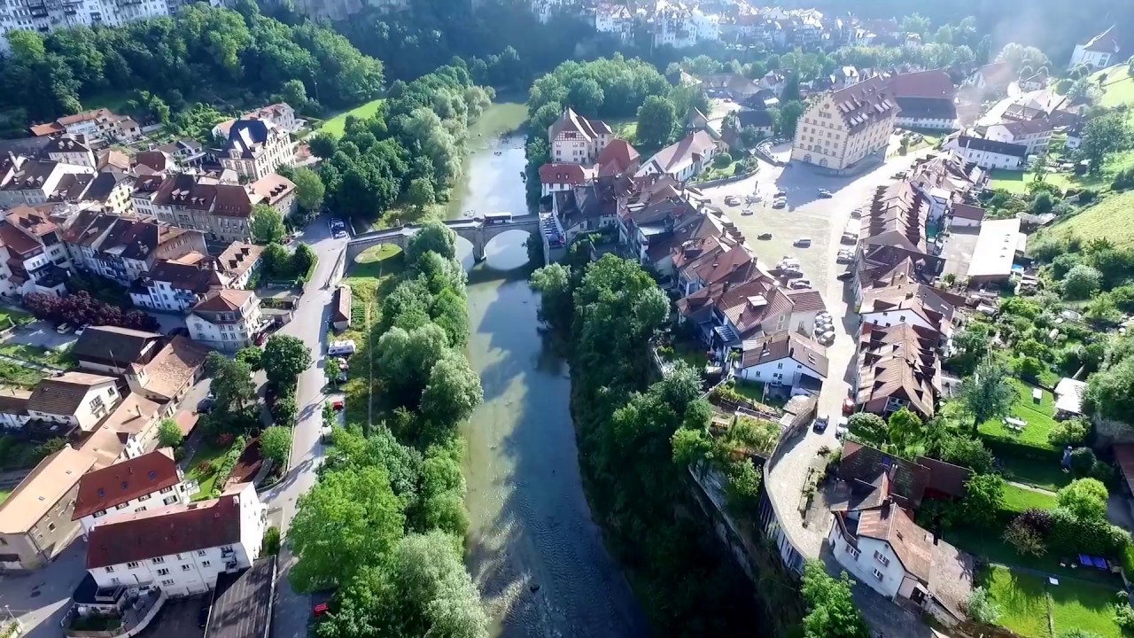Drone - Fribourg depuis Lorette.