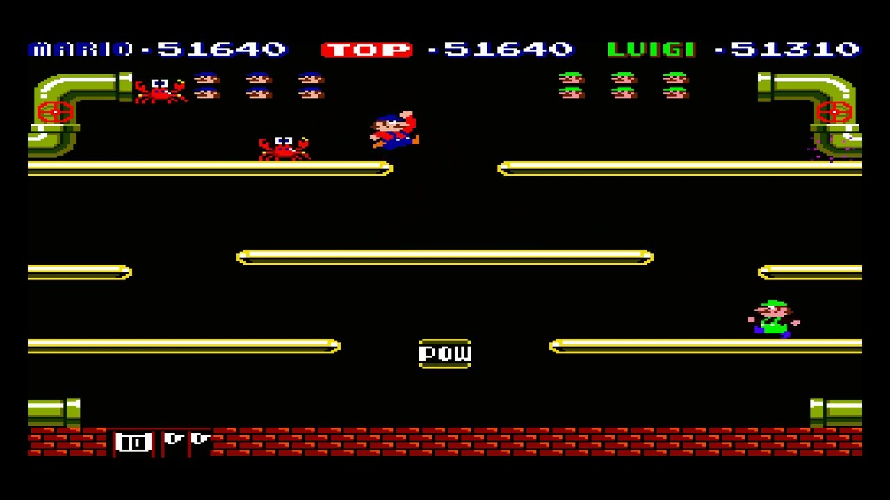 Mario Bros - Arcade Version (1983) - Gameplay (Multiplayer)
