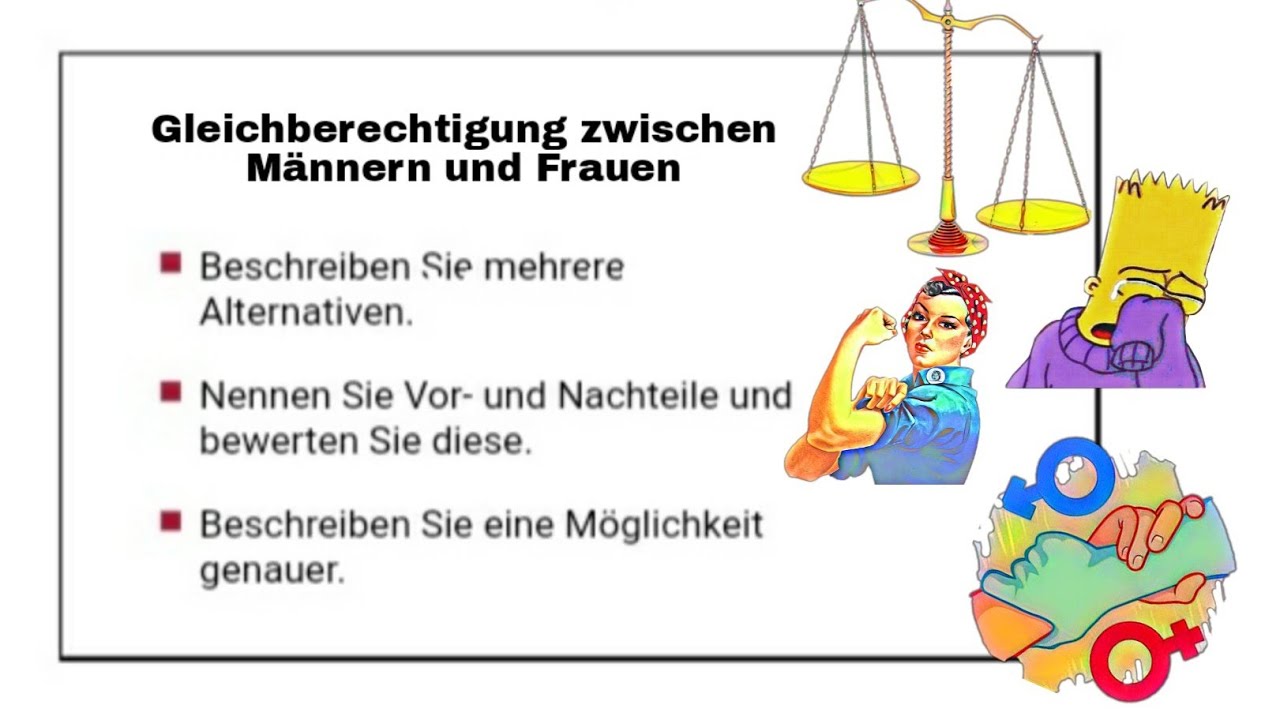 🖤❤💛B2 (Sprechen Teil 1): Vortrag zum Thema Gleichberechtigung [Goethe-Zertifikat]