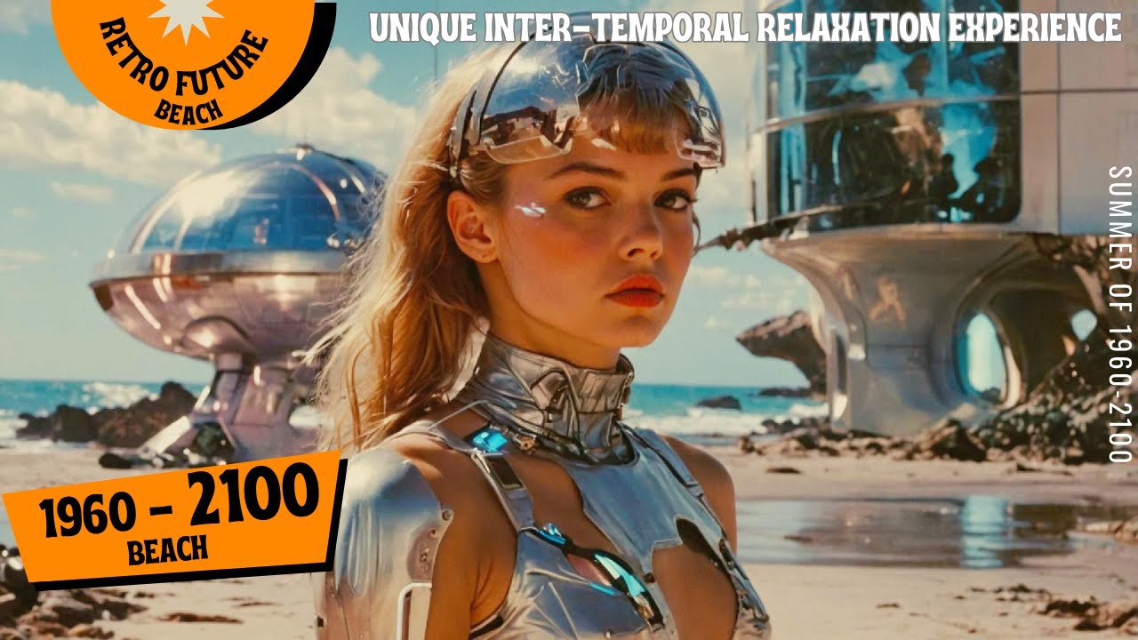 1960&ndash;2100 Hybrid.  Unique Inter-Temporal Relaxation Experience :The Retro Future Beach in AI-4K