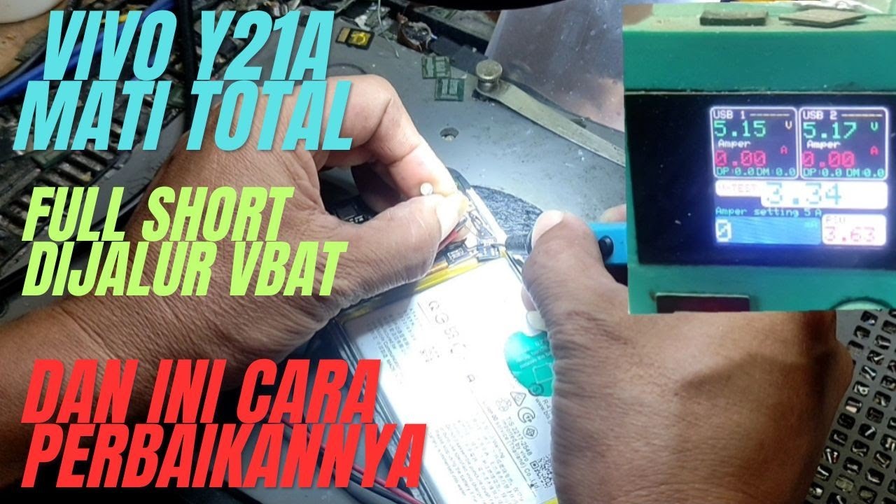 Vivo y21A mati total full short di jalur vbat