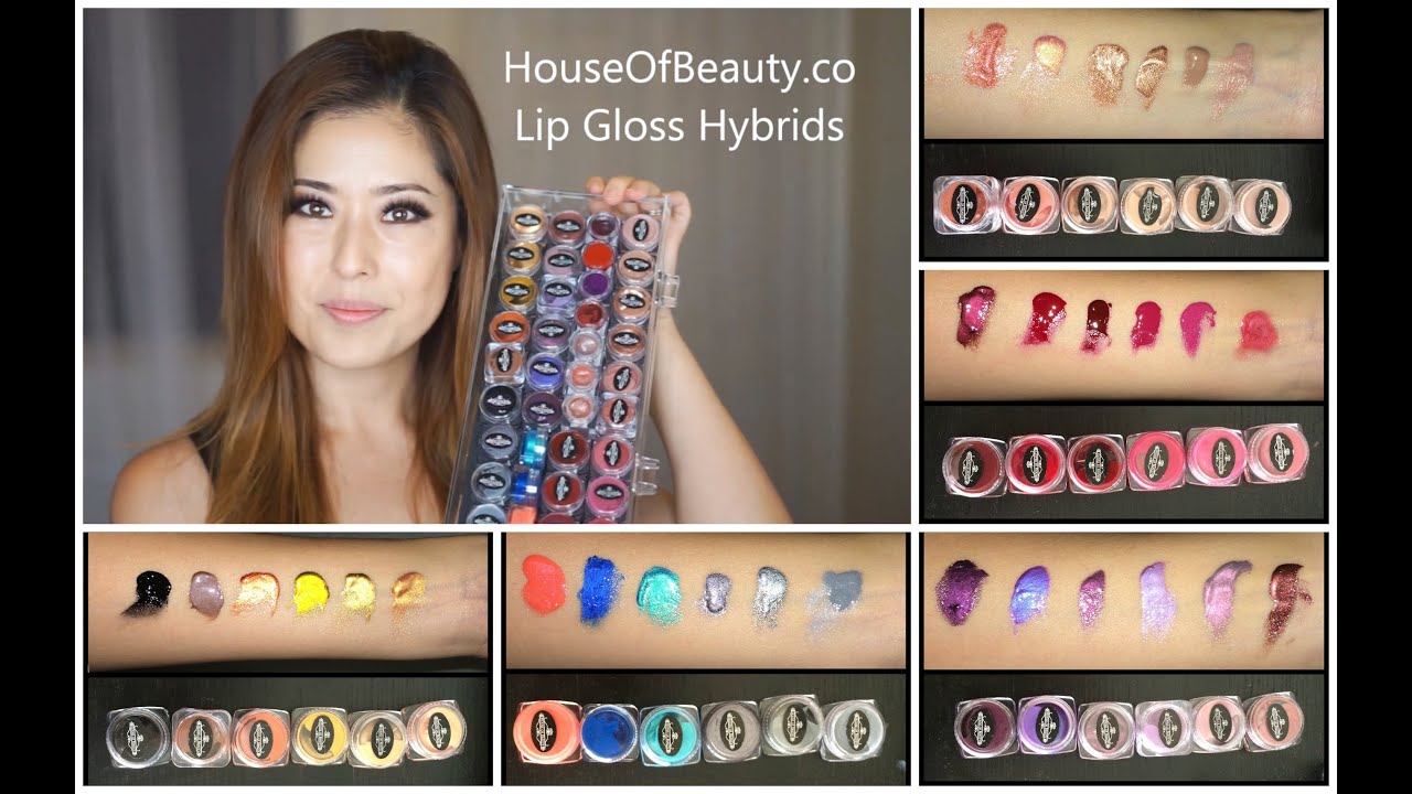 NEW FORMULA and COLORS! Live Swatching and Demonstration of House of Beauty Lip Gloss Hybrids