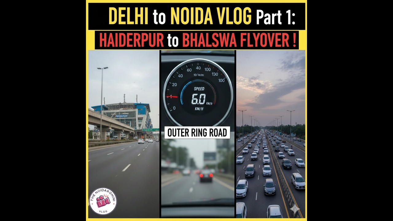 Delhi to Noida Vlog Part 1: Haiderpur se Bhalswa Flyover Tak Ka  #DelhiToNoida #roadvlogs #delhi