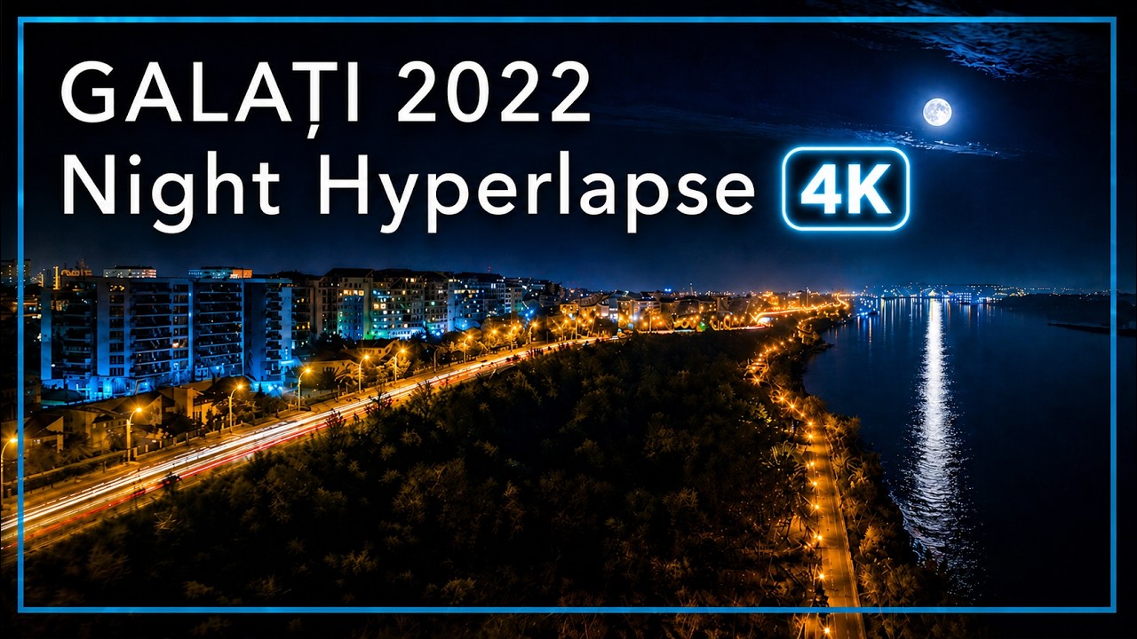 Galati - Aerial 4k Night Hyperlapse - Nov 2022