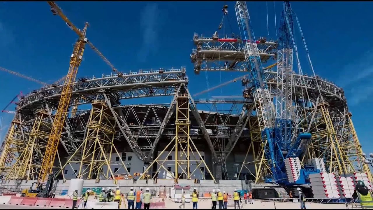 Roof structure of Qatar World Cup stadium completed