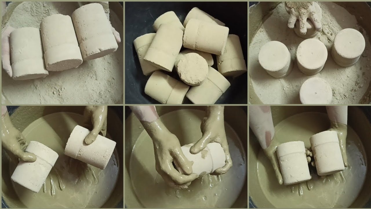Soft Dusty🌪️Earthy🤤Powdery Multani Mitti Dry Crumbling+Dry Crumbling on Paste & Dust Play ASMR