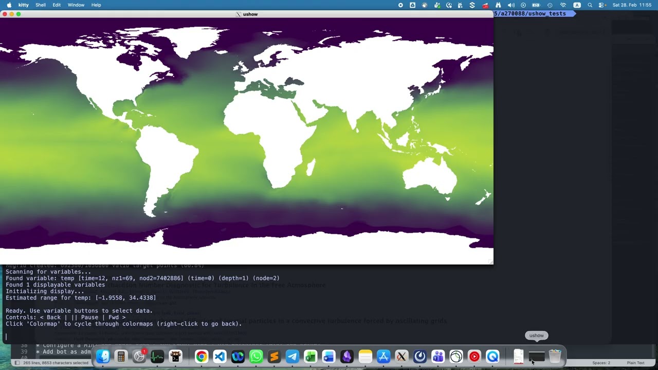 Demo of ushow and uterm visualization software